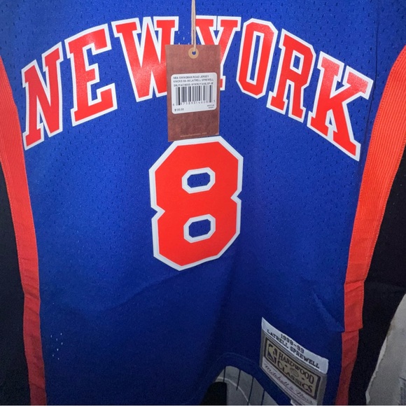 Latrell Sprewell New York Knicks 98-99 Blue Mitchell & Ness NBA Swingman Jersey - Picture 11 of 16